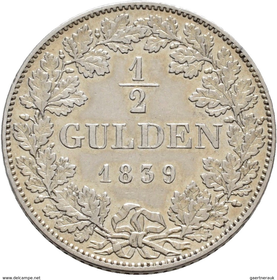 Hohenzollern-Hechingen: Friedrich Wilhelm Constantin 1838-1849: 1/2 Gulden 1839, AKS 5, Jaeger 4, Se - Andere & Zonder Classificatie