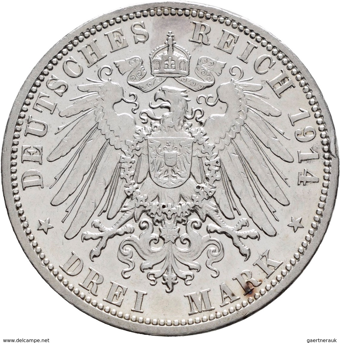 Anhalt: Friedrich II. 1904-1918: 3 Mark 1914 A, Silberhochzeit, Jaeger 24, Winz. Kratzer, Sehr Schön - Taler En Doppeltaler