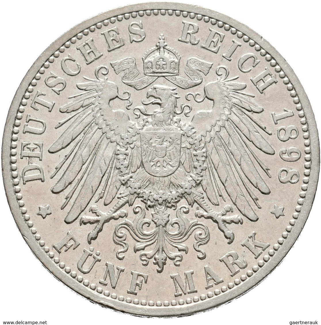 Baden: Friedrich I. 1852-1907: 5 Mark 1898 G, Jaeger 29, Kratzer, Sehr Schön - Vorzüglich. - Taler En Doppeltaler