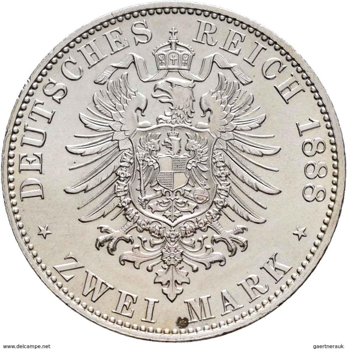 Preußen: Friedrich III. 1888: 2 Mark 1888, Jaeger 98, Stempelglanz. - Taler Et Doppeltaler