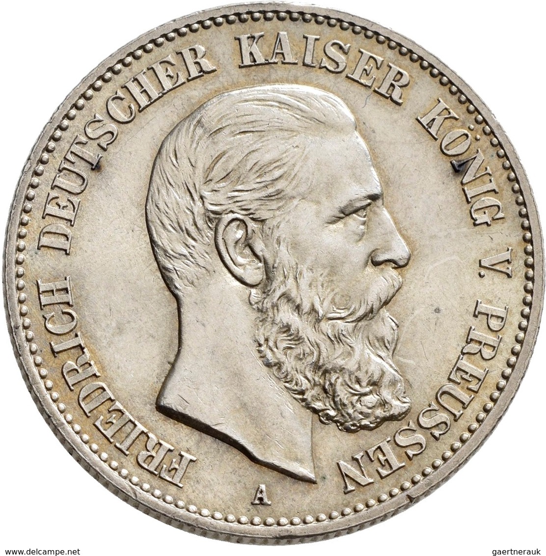 Preußen: Friedrich III. 1888: 5 Mark 1888 A, Jaeger 99, Sehr Schön, Dazu Noch 2 Mark 1888 A, Jaeger - Taler En Doppeltaler