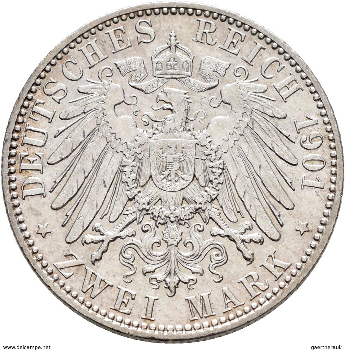 Preußen: Wilhelm II. 1888-1918: 2 Mark 1901 A, Jaeger 102, Kleine Kratzer, Fast Vorzüglich. - Taler Et Doppeltaler