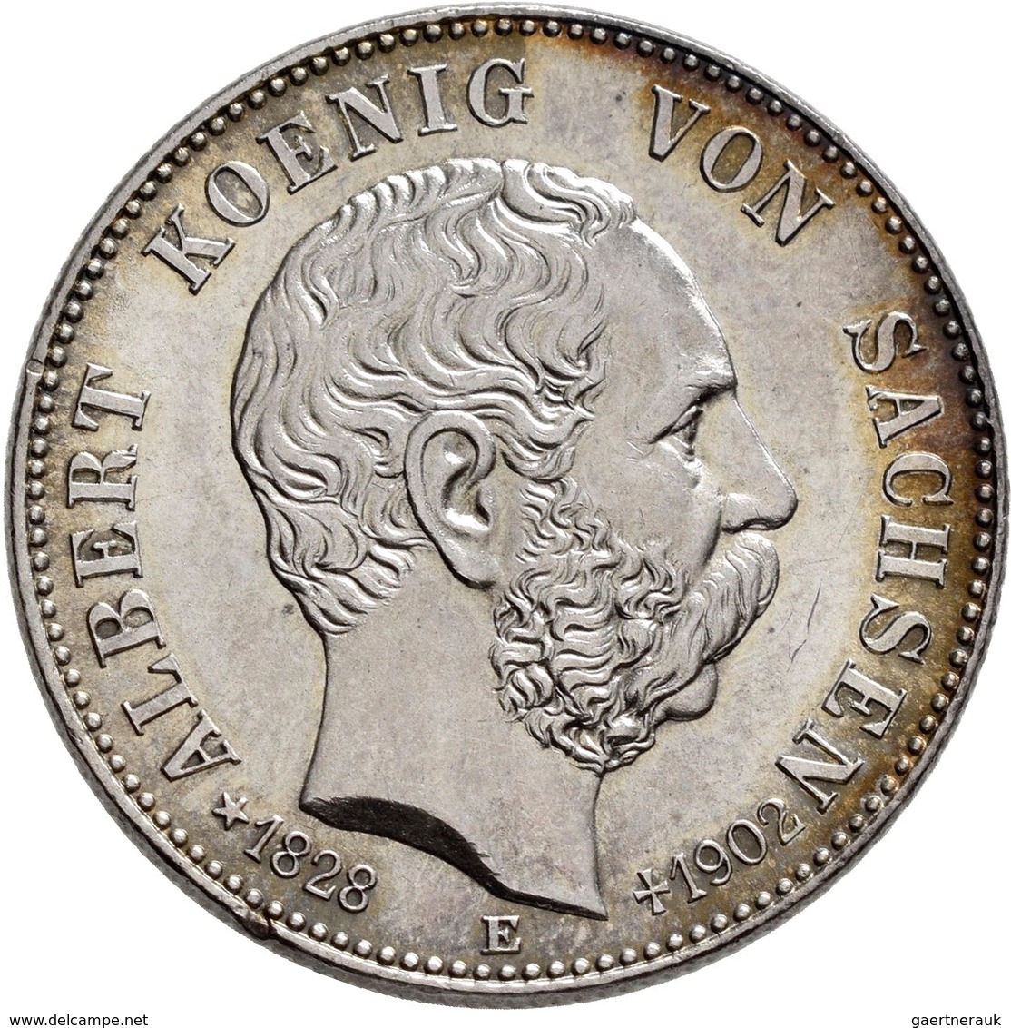 Sachsen: Albert 1873-1902: 2 Mark 1902 E, Auf Seinen Tod, Jaeger 127, Feine Patina, Vorzüglich-Stemp - Taler Et Doppeltaler