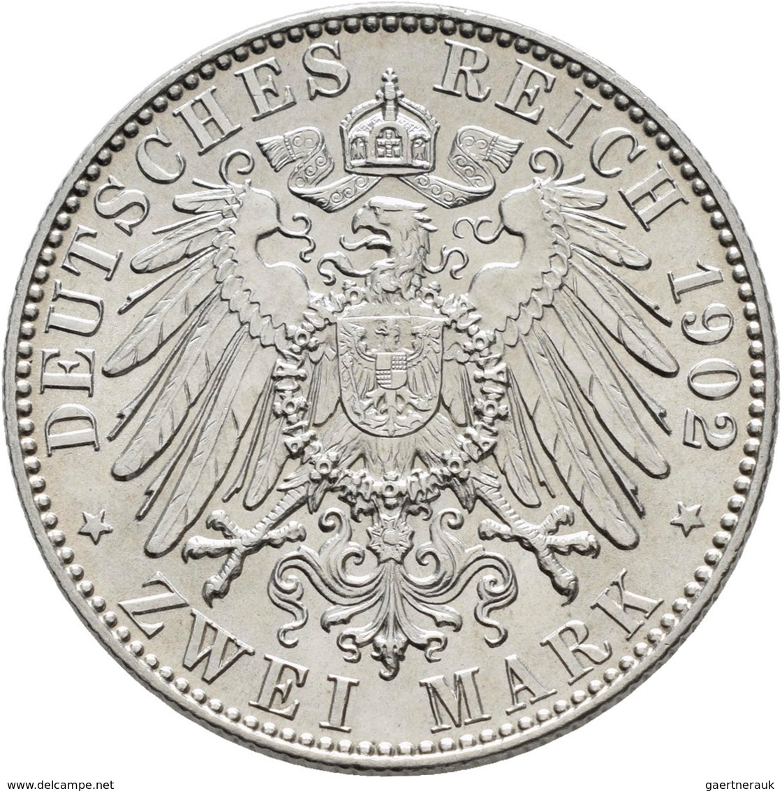 Sachsen: Albert 1873-1902: 2 Mark 1902 E, Auf Seinen Tod. Jaeger 127, Herausragendes Stück, Vorzügli - Taler En Doppeltaler