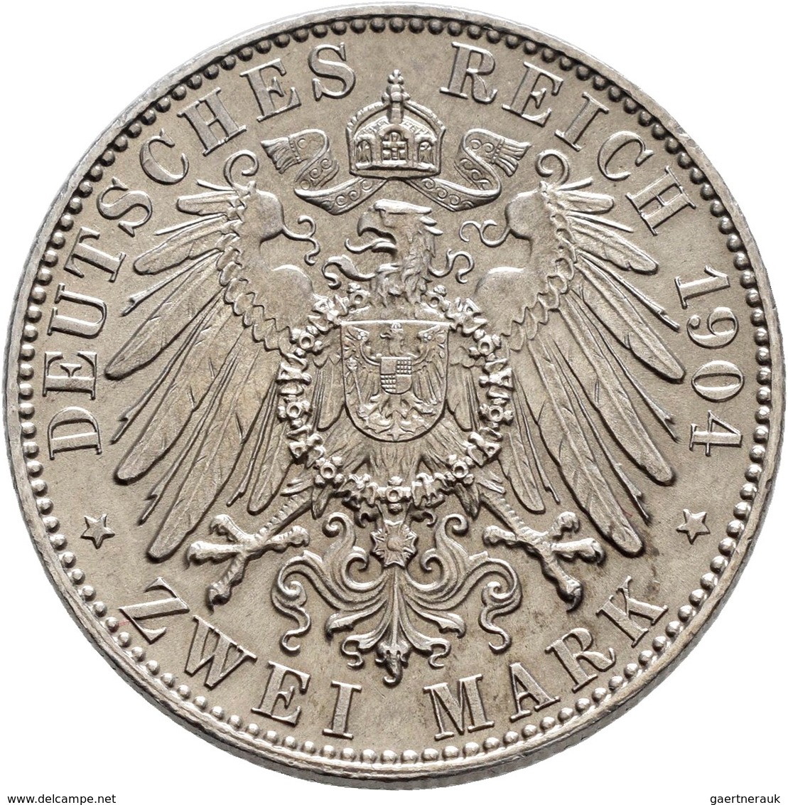 Sachsen: Georg 1902-1904: 2 Mark 1904 E, Auf Seinen Tod, Jaeger 132,min. Randfehler Auf Vs, Fast Ste - Taler & Doppeltaler