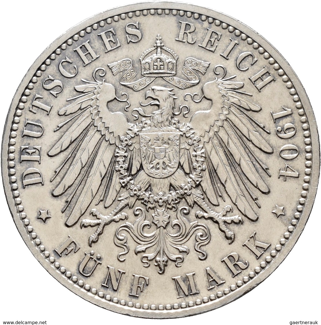 Sachsen: Georg 1902-1904: 5 Mark 1904 E, Auf Seinen Tod Mit Lebensdaten, Jaeger 133, Winz. Kratzer, - Taler & Doppeltaler