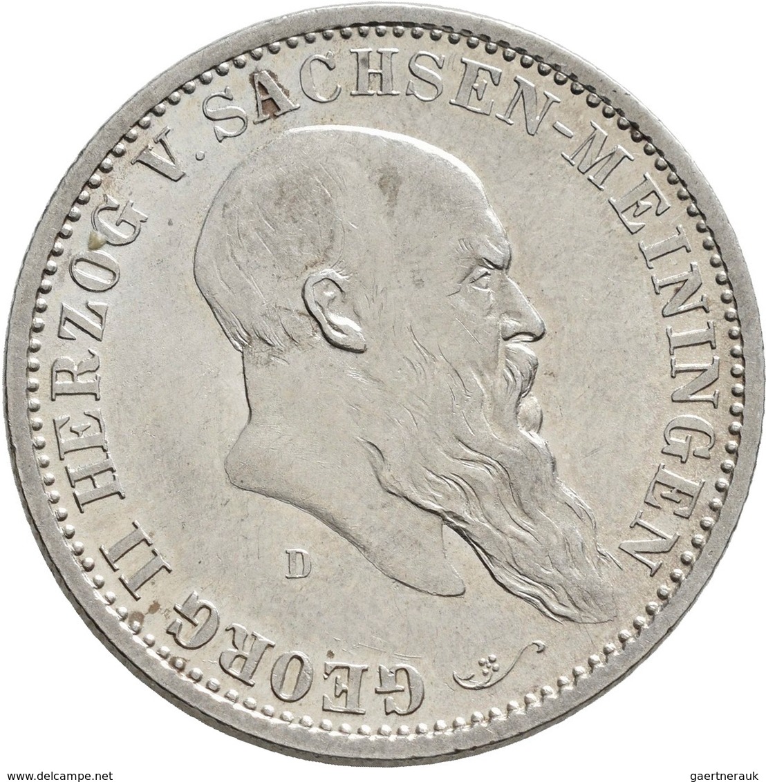 Sachsen-Meiningen: Georg II. 1866-1914: 2 Mark 1901 D, Jaeger 149, Kl. Kratzer, Sonst Vorzüglich. - Taler Et Doppeltaler