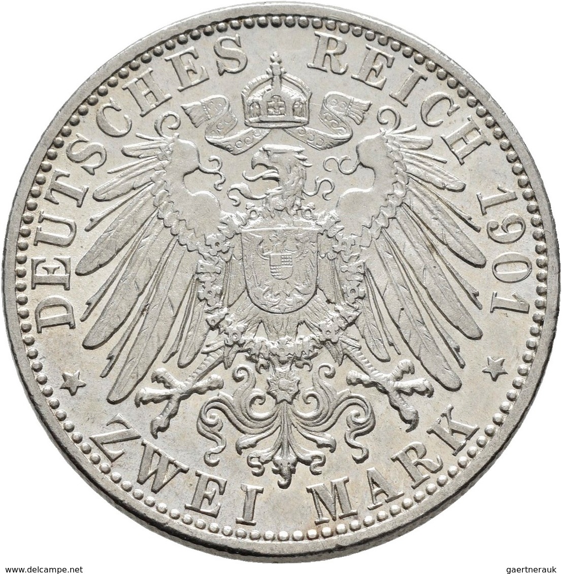 Sachsen-Meiningen: Georg II. 1866-1914: 2 Mark 1901 D, Jaeger 149, Kl. Kratzer, Sonst Vorzüglich. - Taler Et Doppeltaler