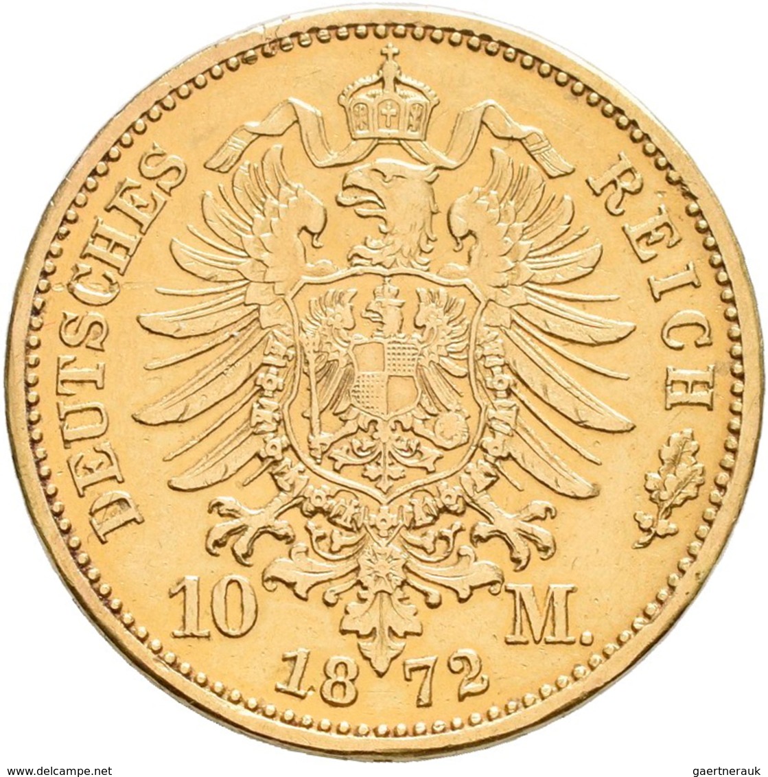 Preußen: Wilhelm I. 1861-1888: 10 Mark 1872 A, Jaeger 242, Gold 900/1000, 3,94 G, Winz. Kratzer, Kl. - Gouden Munten