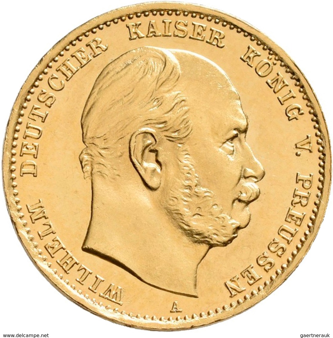 Preußen: Wilhelm I. 1861-1888: 10 Mark 1874 A, Jaeger 245, 3,98 G, Gold 900/1000, Vorzüglich-Stempel - Goldmünzen