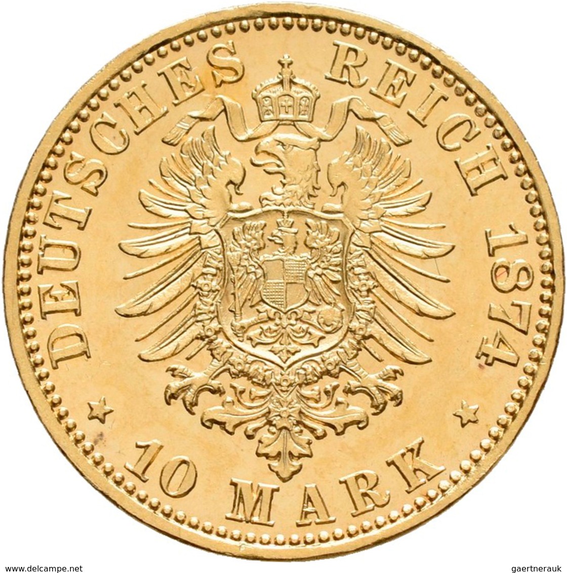 Preußen: Wilhelm I. 1861-1888: 10 Mark 1874 A, Jaeger 245, 3,98 G, Gold 900/1000, Vorzüglich-Stempel - Goldmünzen