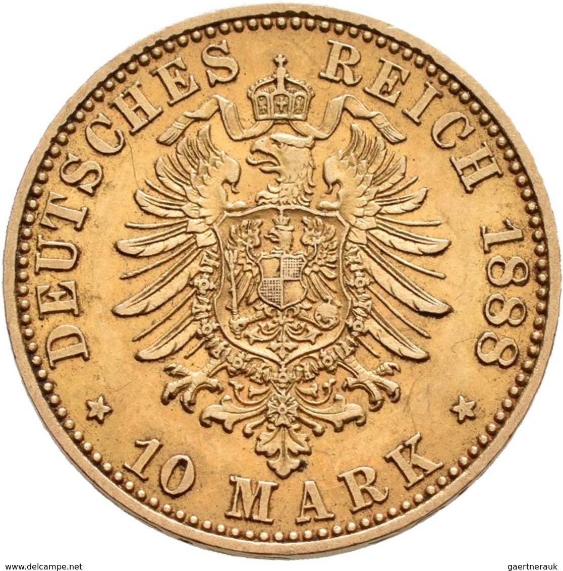 Preußen: Friedrich III. 1888: 10 Mark 1888 A, Jaeger 247, 3,96 G, 900/1000 Gold, Sehr Schön. - Gouden Munten