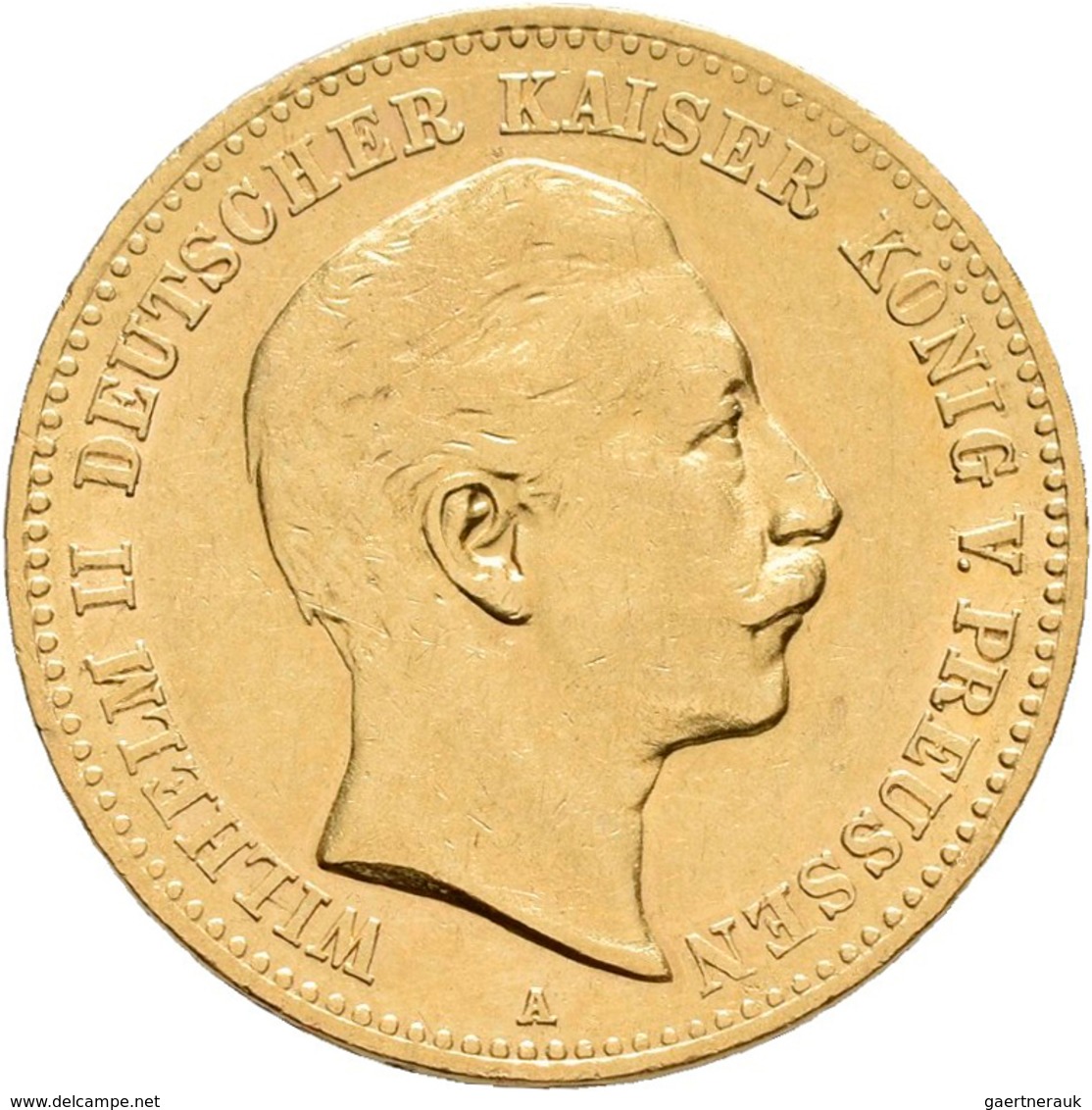 Preußen: Wilhelm II. 1888-1918: 10 Mark 1900 A, Jaeger 251, Gold 900/1000, 3,98 G, Sehr Schön-vorzüg - Pièces De Monnaie D'or