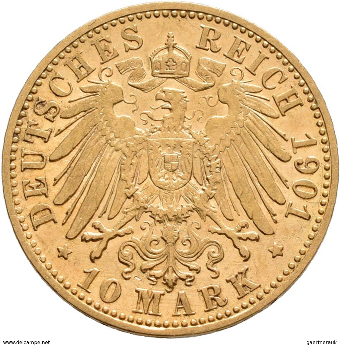 Preußen: Wilhelm II. 1888-1918: 10 Mark 1901 A, Jaeger 251, 3,93 G, Gold 900/1000, Kratzer, Sehr Sch - Goldmünzen