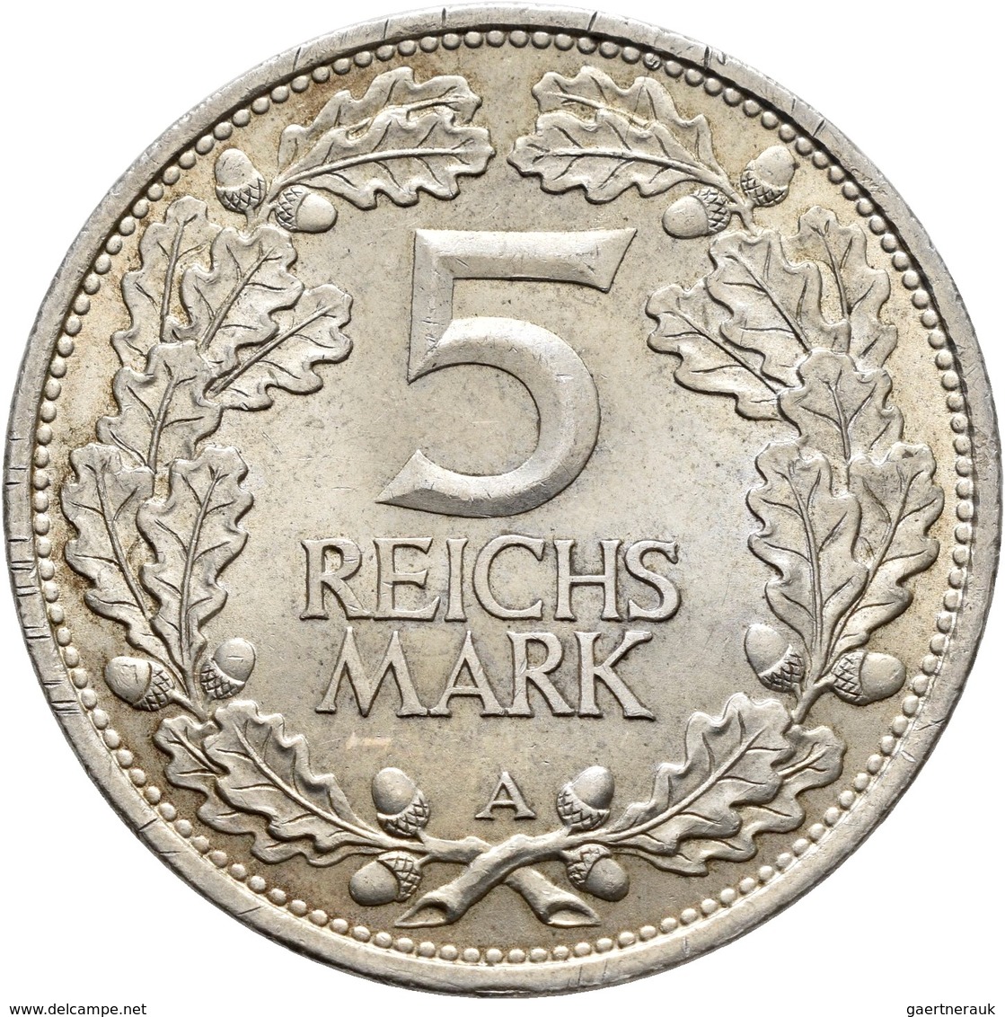 Weimarer Republik: Lot 2 Münzen: 3 Reichsmark 1925 A, Rheinlande, Jaeger 321, Sehr Schön + 5 Reichsm - Autres & Non Classés