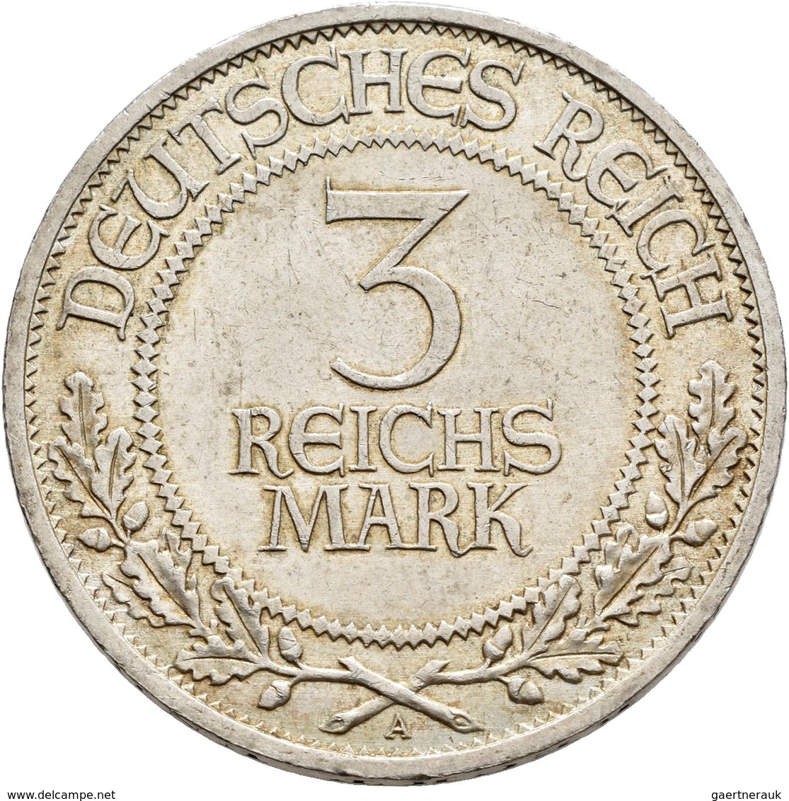 Weimarer Republik: 3 Reichsmark 1926 A, Lübeck, Jaeger 323, Kratzer, Sehr Schön. - Autres & Non Classés