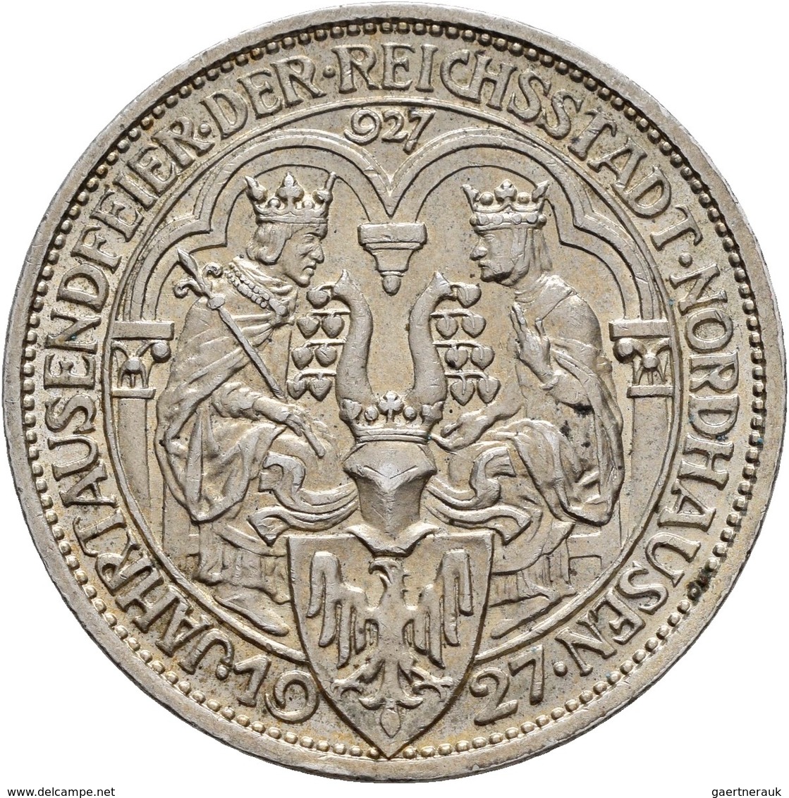 Weimarer Republik: 3 Reichsmark 1927 A, Nordhausen, Jaeger 327, Fast Vorzüglich. - Andere & Zonder Classificatie