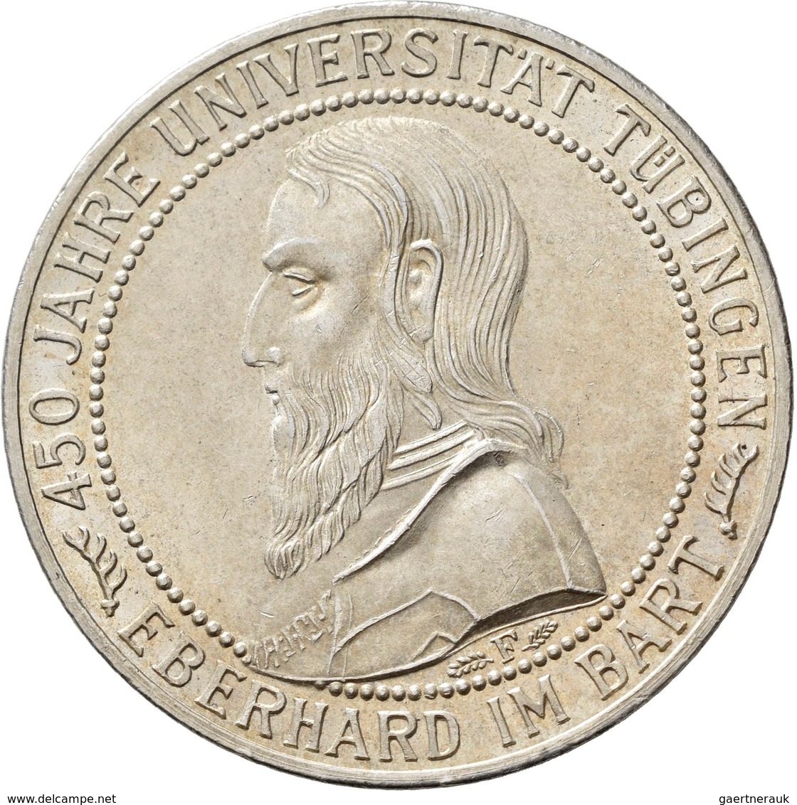 Weimarer Republik: 5 Reichsmark 1927 F, Universität Tübingen, Jaeger 329, Kl. Kratzer, Sonst Vorzügl - Sonstige & Ohne Zuordnung