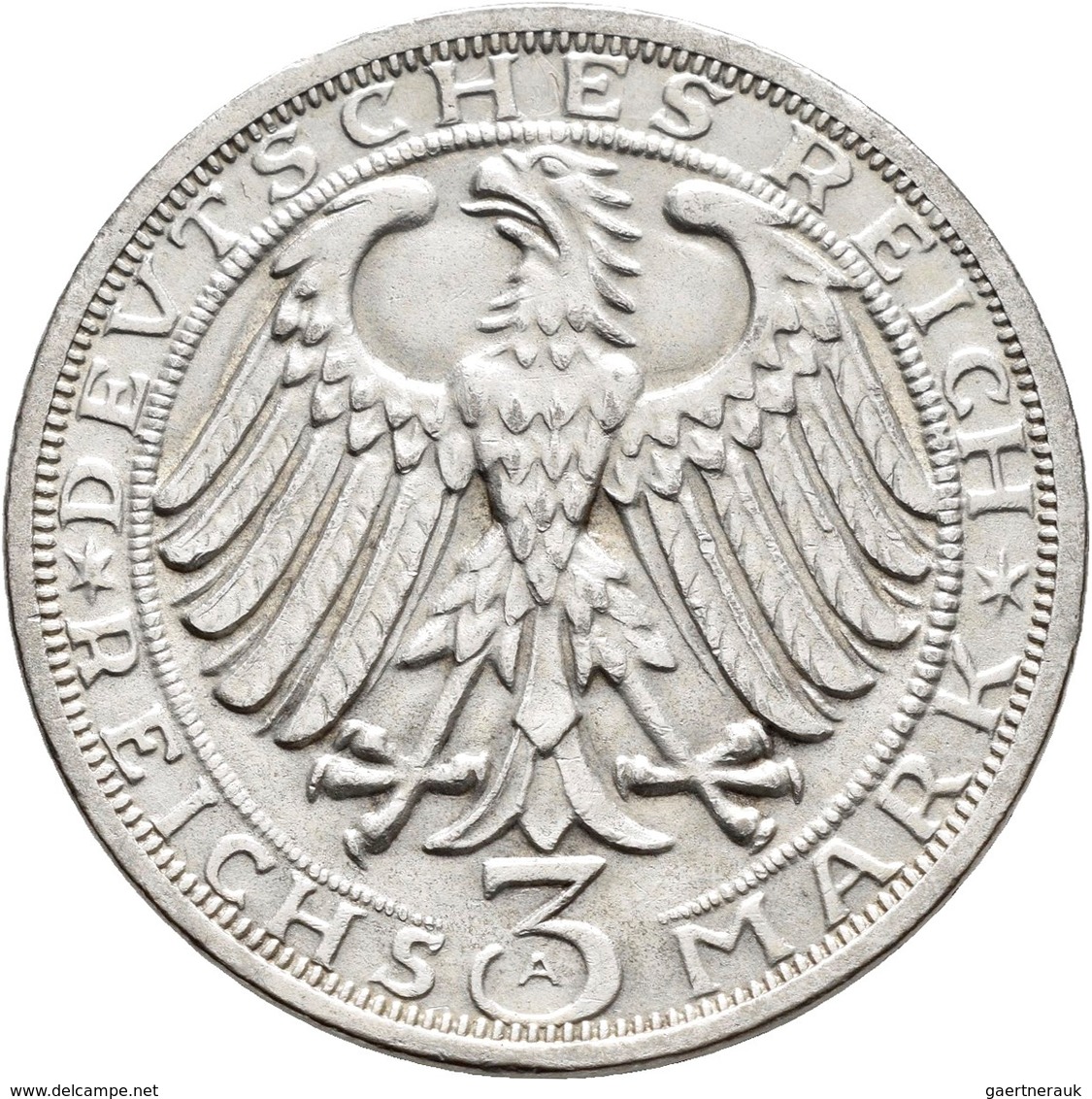 Weimarer Republik: 3 Reichsmark 1928 A, Naumburg, Jaeger 333, Sehr Schön - Vorzüglich. - Andere & Zonder Classificatie