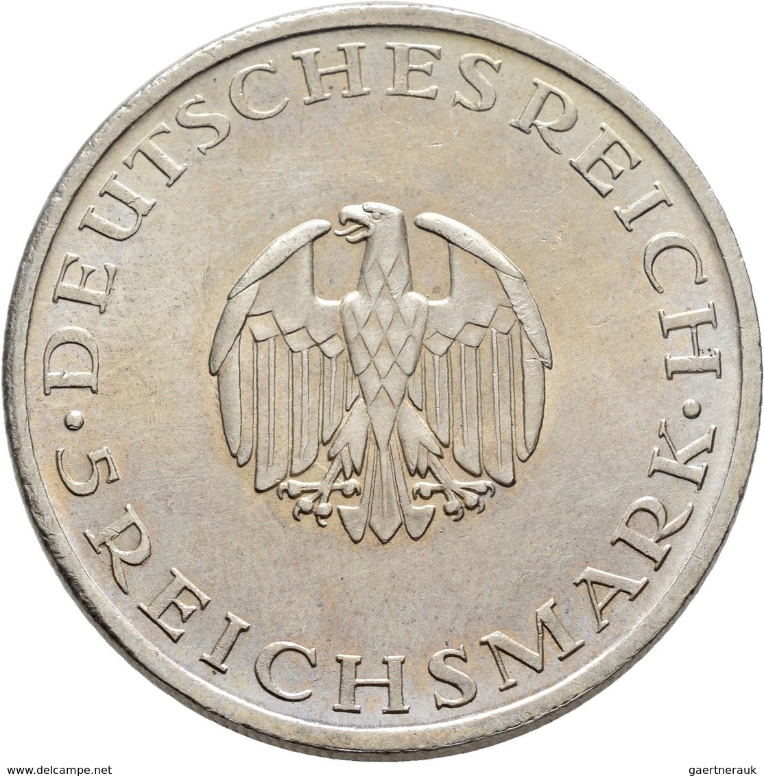 Weimarer Republik: 5 Reichsmark 1929 A, Lessing, Jaeger 336, Kratzer, Sehr Schön-vorzüglich. - Autres & Non Classés