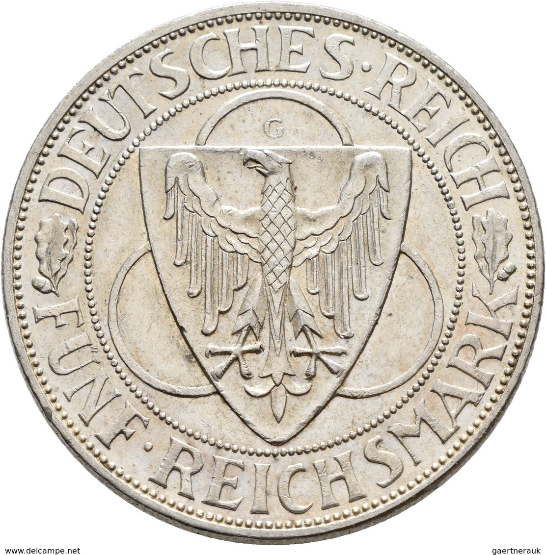 Weimarer Republik: 5 Reichsmark 1930 G (nur 37.000 Exemplare) Und 3 Reichsmark A, Rheinlandräumung, - Sonstige & Ohne Zuordnung