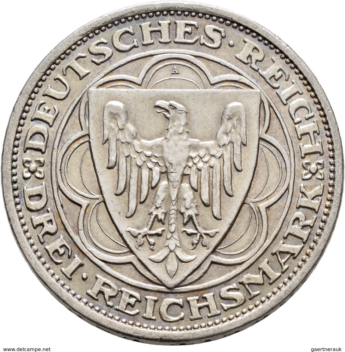 Weimarer Republik: 3 Reichsmark 1931 A, Magdeburg, Jaeger 347, Kratzer, Sehr Schön. - Autres & Non Classés