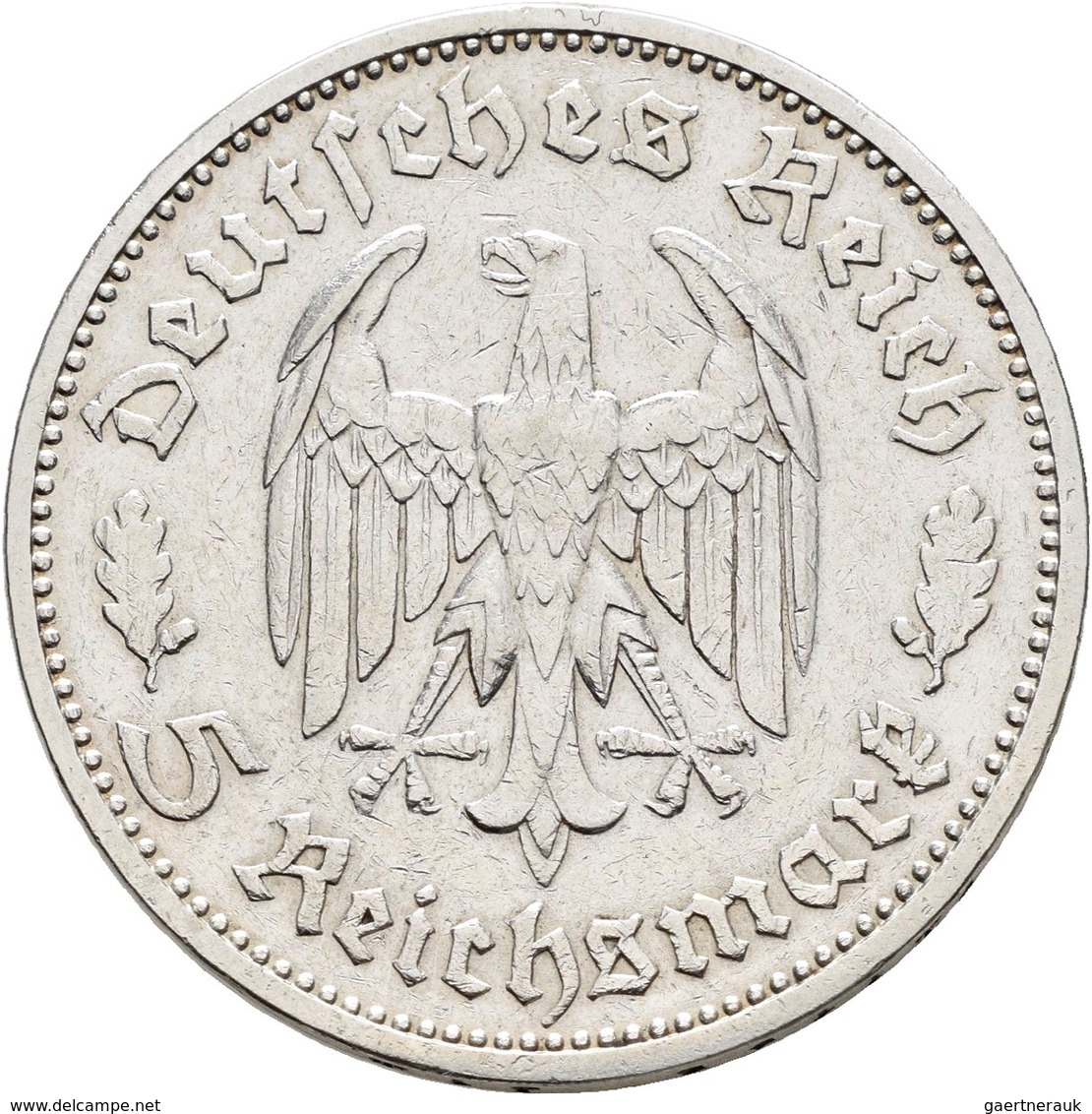 Drittes Reich: Lot 2 Münzen: 2 Reichsmark 1934 F, Schiller, Jaeger 358, Sehr Schön Und 5 Reichsmark - Autres & Non Classés