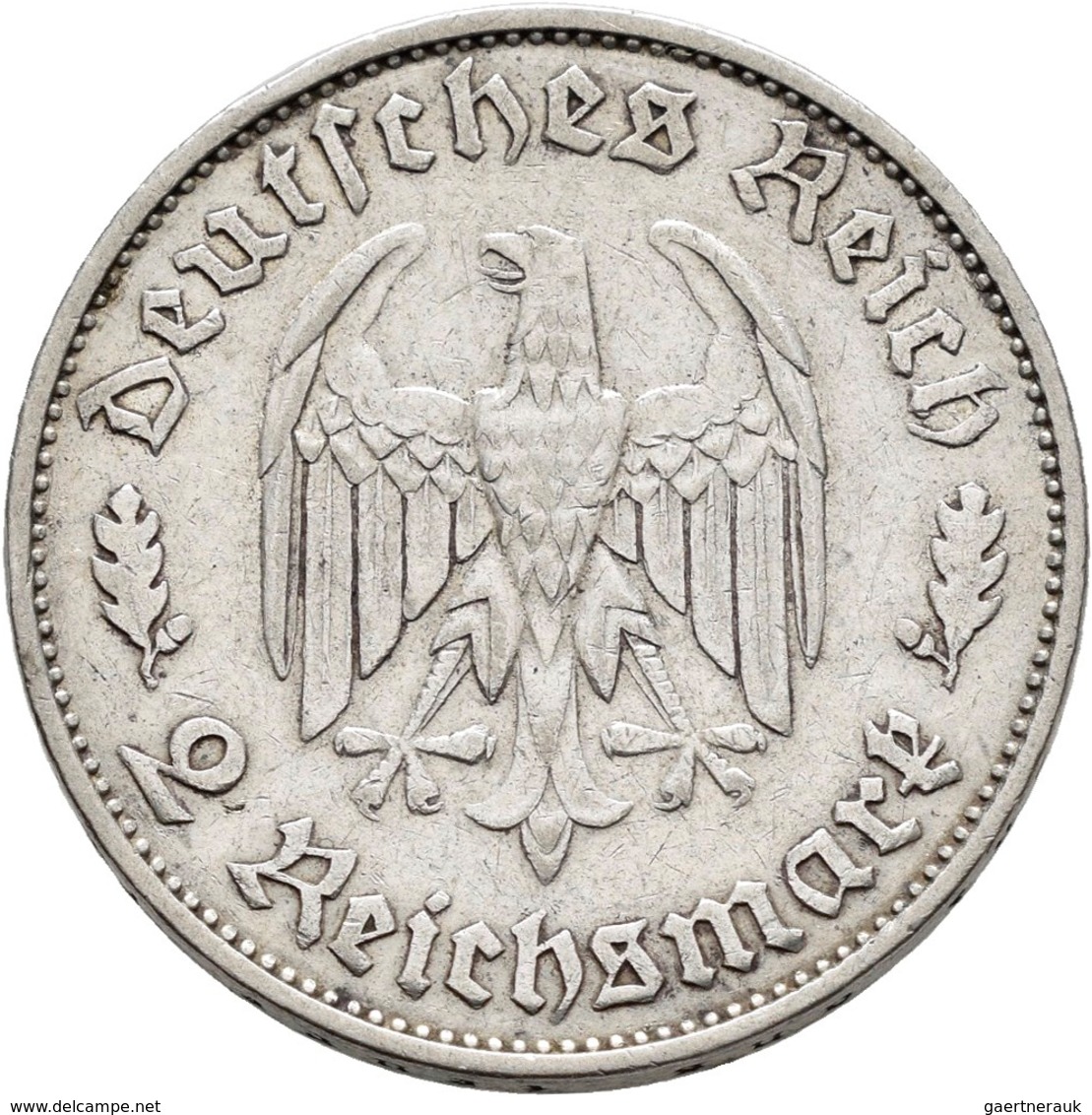 Drittes Reich: Lot 2 Münzen: 2 Reichsmark 1934 F, Schiller, Jaeger 358, Sehr Schön Und 5 Reichsmark - Andere & Zonder Classificatie