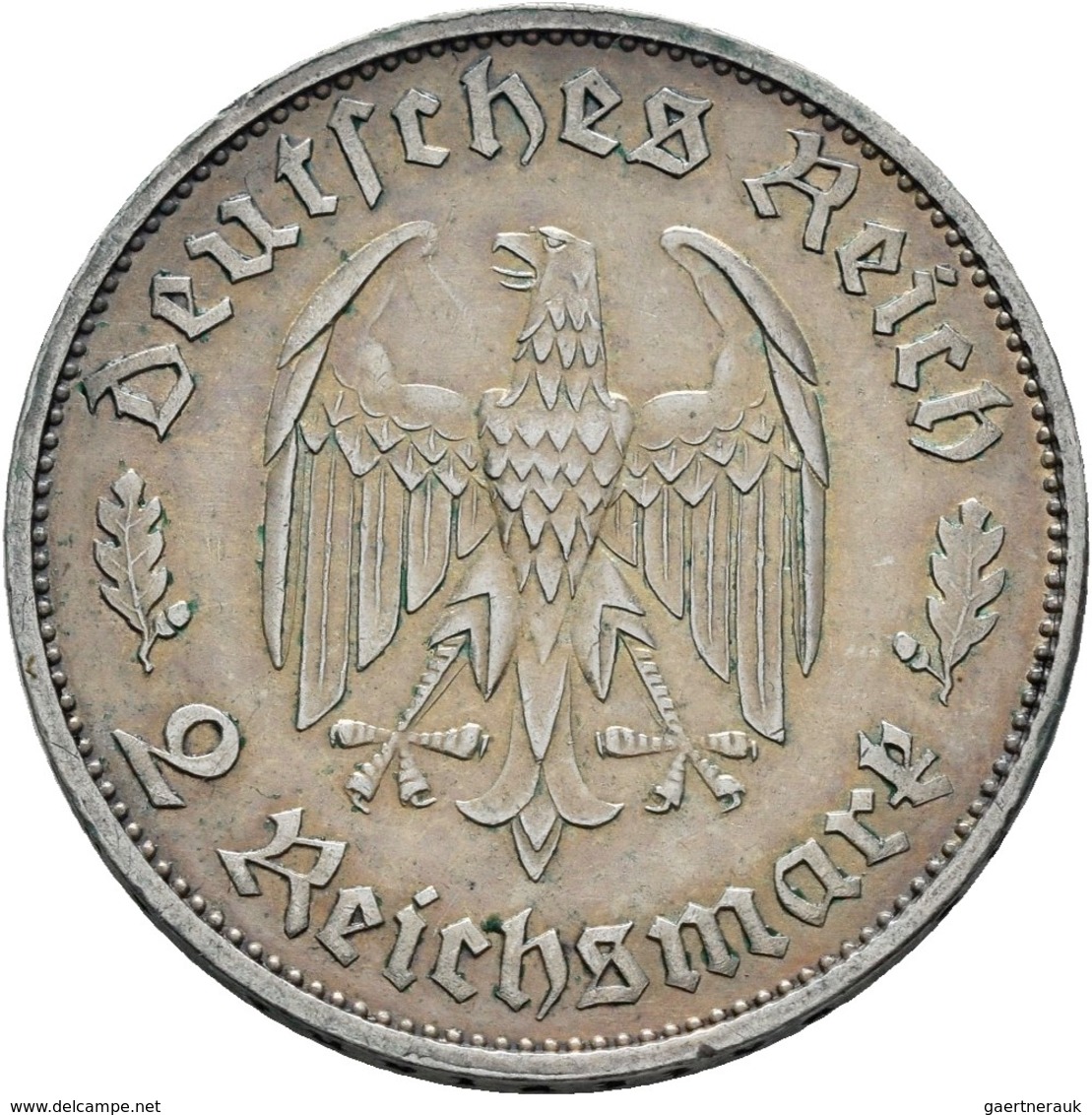 Drittes Reich: Lot 2 Münzen: 2 Reichsmark 1934 F, Schiller, Jaeger 358, Sehr Schön Und 5 Reichsmark - Andere & Zonder Classificatie