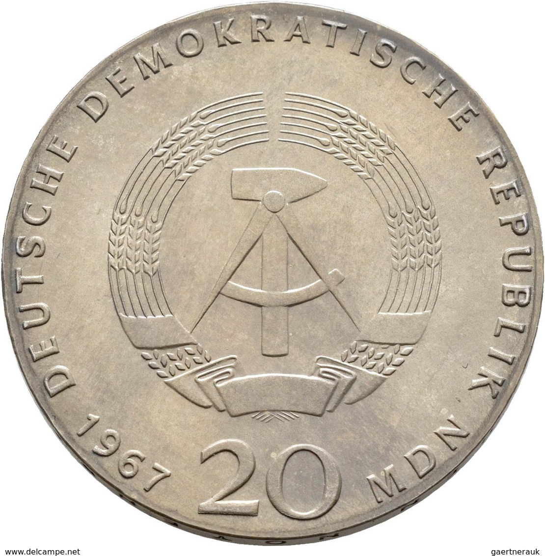 DDR: 20 Mark 1967, Wilhelm Von Humboldt, Jaeger 1520, Schöne Patina, Stempelglanz. - Autres & Non Classés