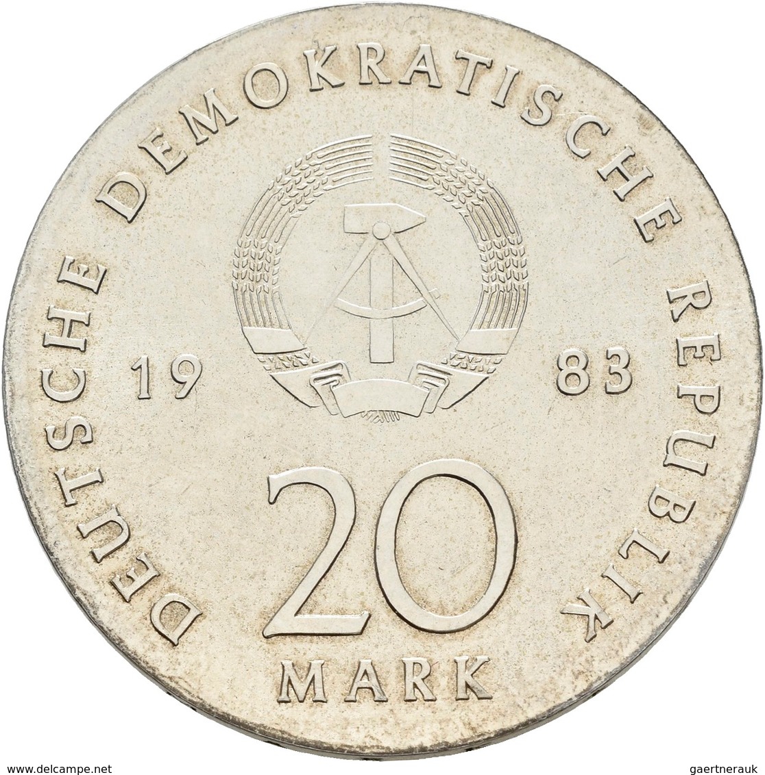 DDR: 20 Mark 1983, Martin Luther, Jaeger 1591, Feine Patina, Stempelglanz. - Autres & Non Classés