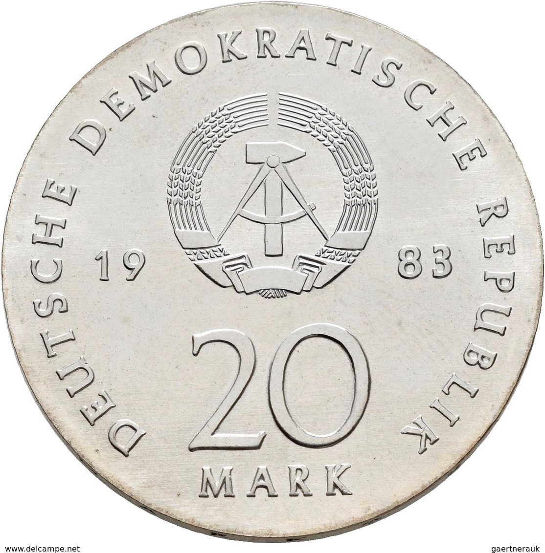 DDR: 20 Mark 1983, Martin Luther, Jaeger 1591, Stempelglanz. - Autres & Non Classés