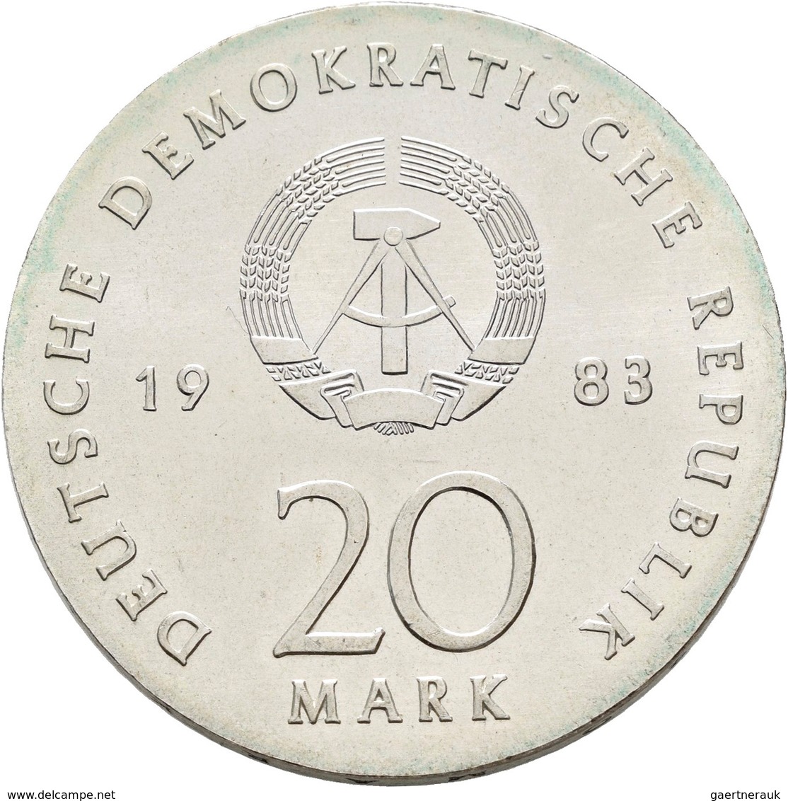 DDR: 20 Mark 1983, Martin Luther, Jaeger 1591, Vorzüglich-Stempelglanz. - Autres & Non Classés