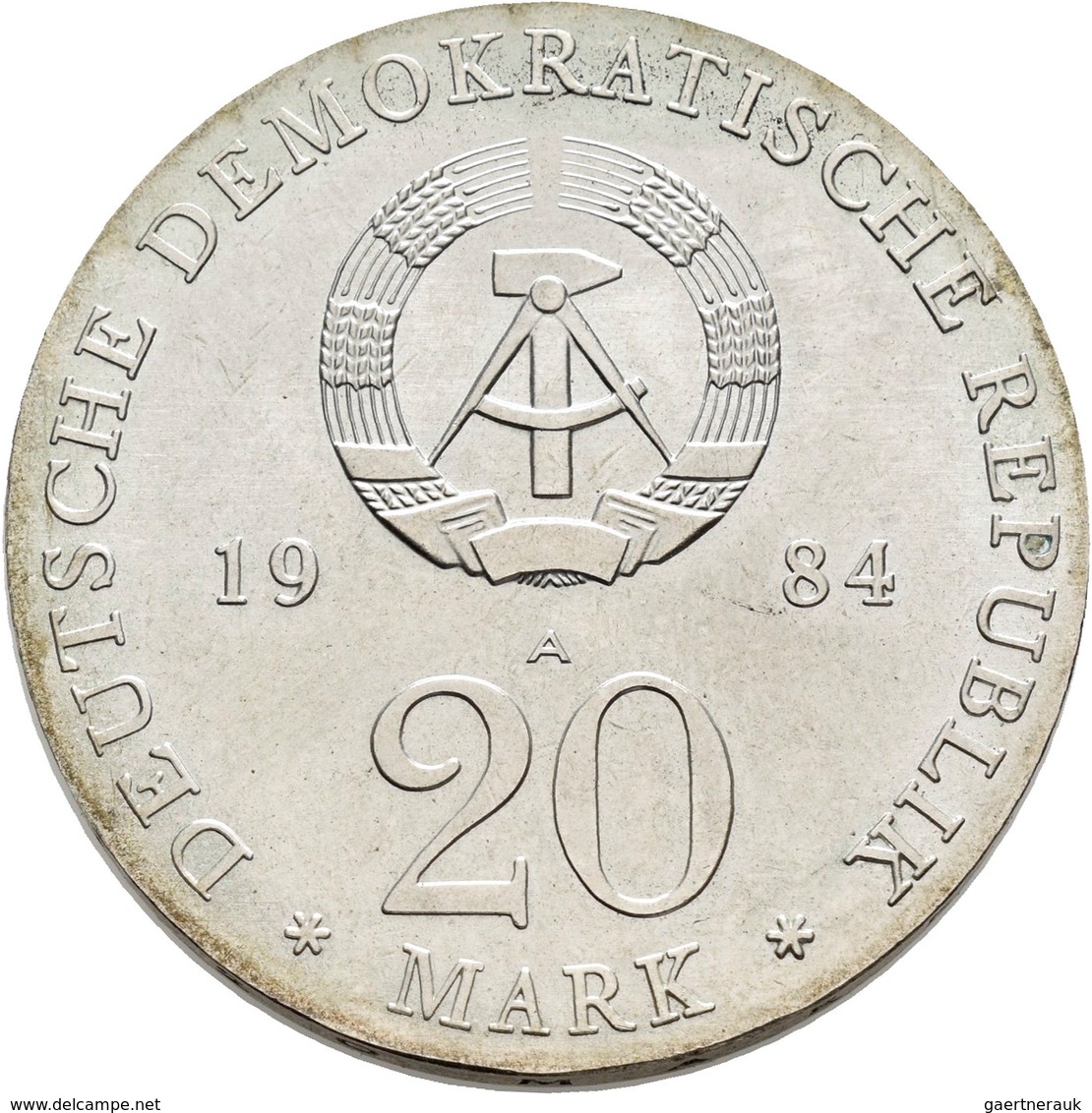 DDR: 20 Mark 1984, Händel, Jaeger 1595, Vorzüglich-Stempelglanz. - Andere & Zonder Classificatie