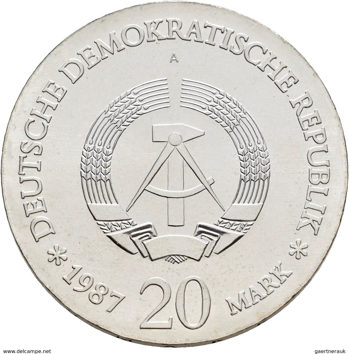 DDR: 20 Mark 1987, Stadtsiegel Berlin, Jaeger 1617, Stempelglanz. - Andere & Zonder Classificatie