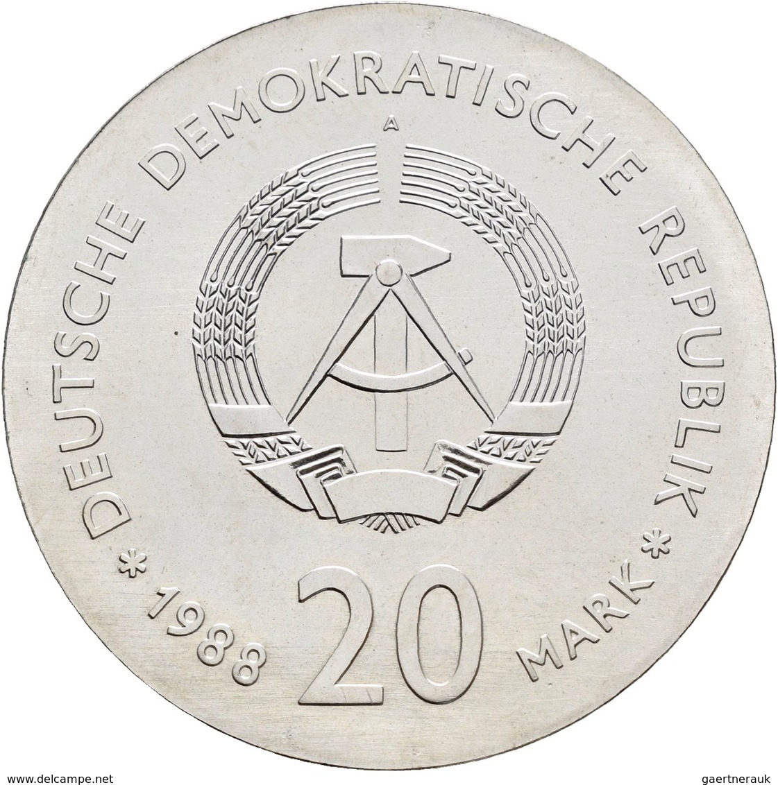 DDR: 20 Mark 1988, Carl Zeiss, Jaeger 1621, Stempelglanz. - Andere & Zonder Classificatie