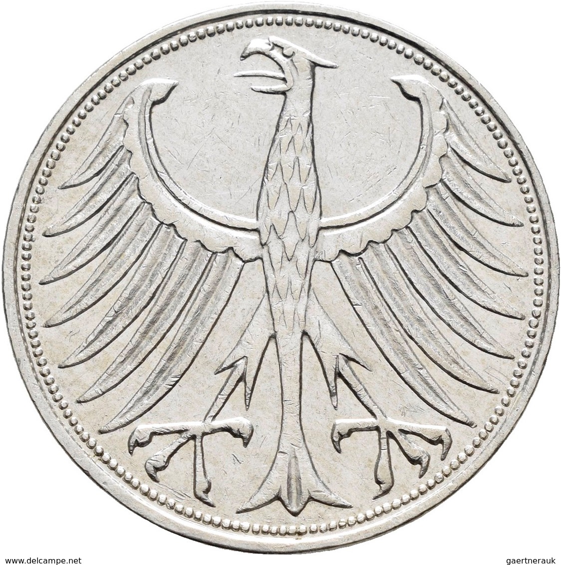 Bundesrepublik Deutschland 1948-2001: 5 DM Kursmünze 1958 J, Nur 60.000 Ex., Jaeger 387, Kratzer, Se - Andere & Zonder Classificatie