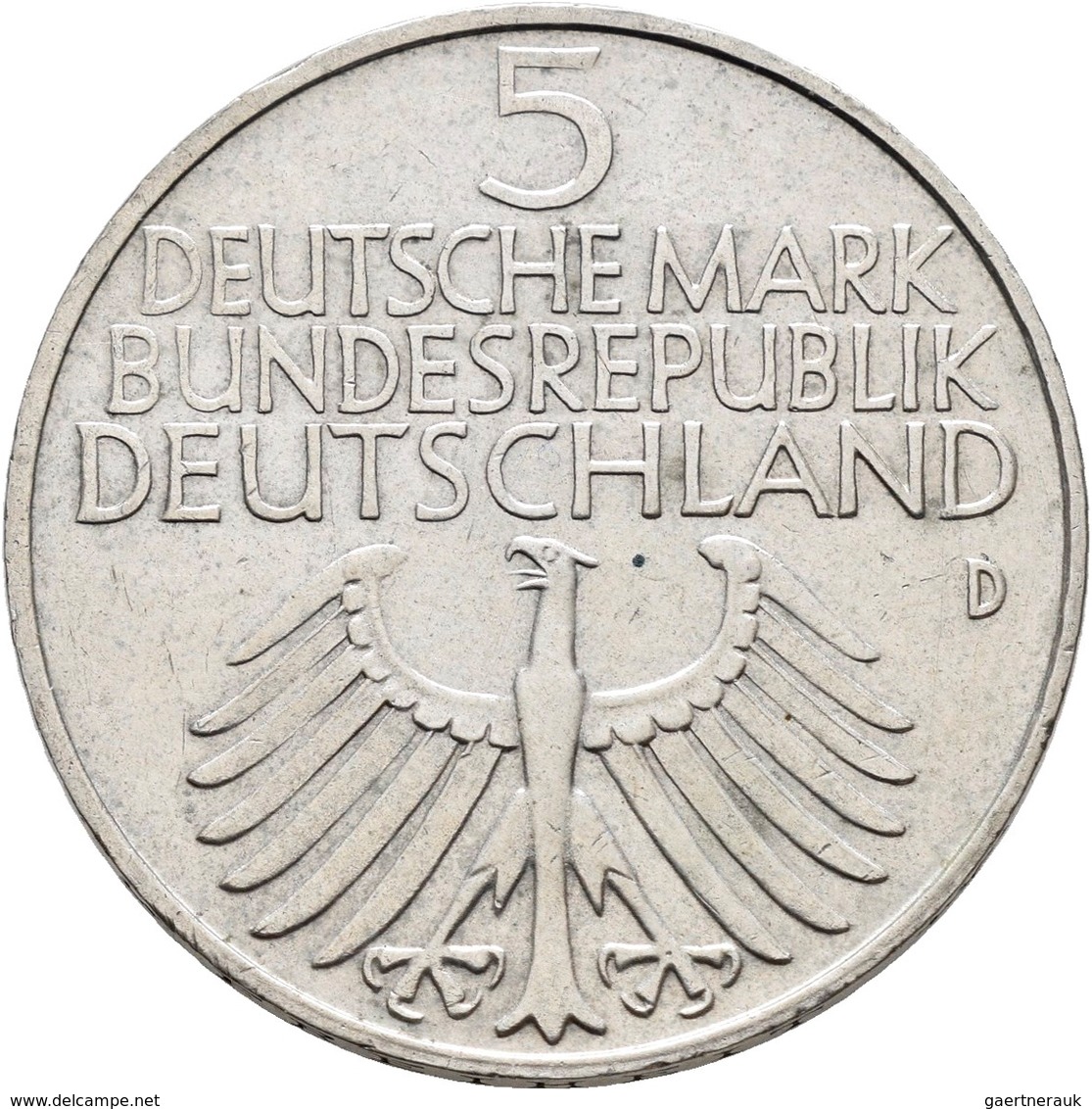 Bundesrepublik Deutschland 1948-2001: 5 DM 1952 D, Germanisches Museum, Jaeger 388, Kratzer, Sehr Sc - Sonstige & Ohne Zuordnung