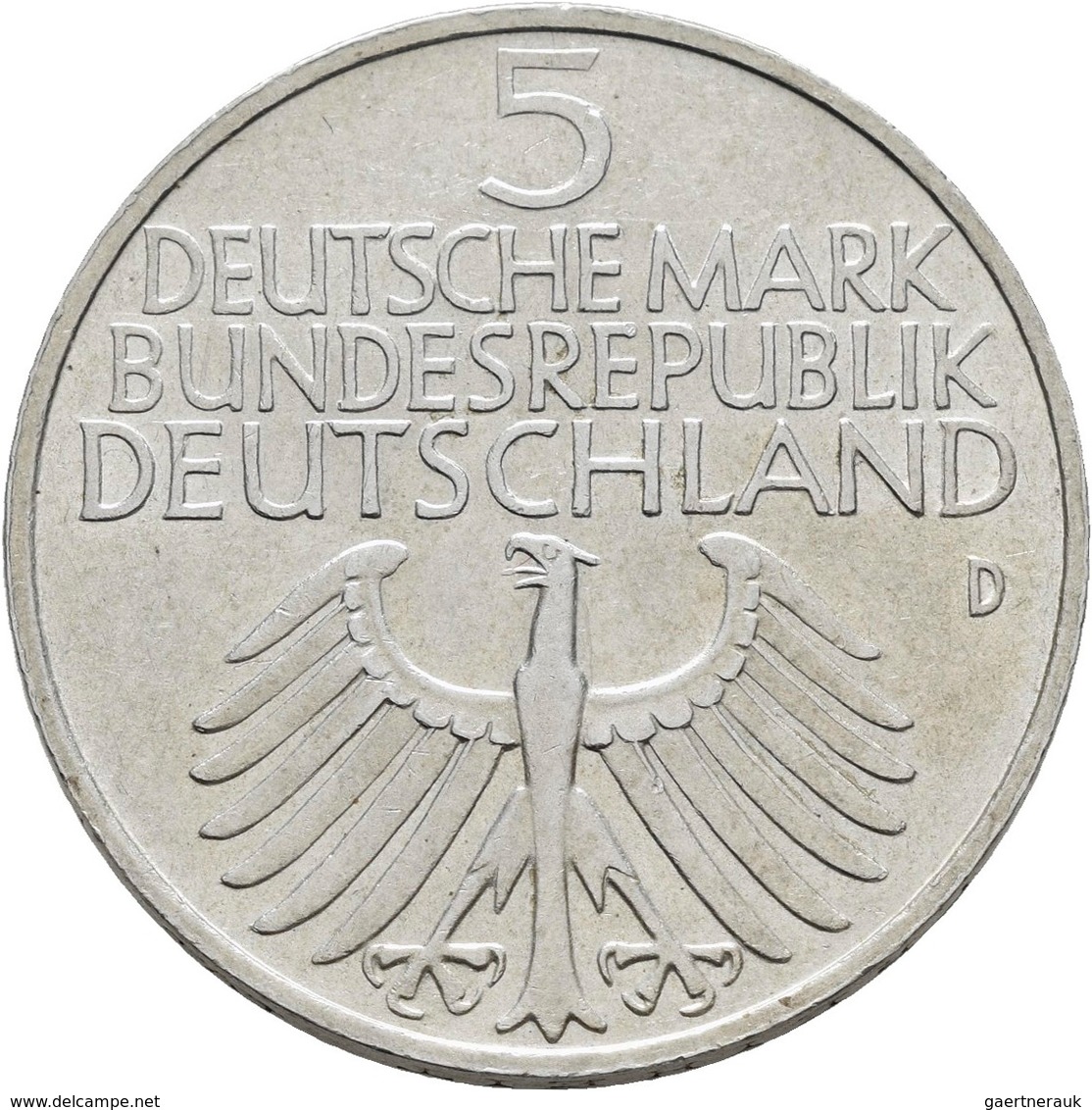 Bundesrepublik Deutschland 1948-2001: 5 DM 1952 D, Germanisches Museum, Jaeger 388, Vorzüglich. - Sonstige & Ohne Zuordnung