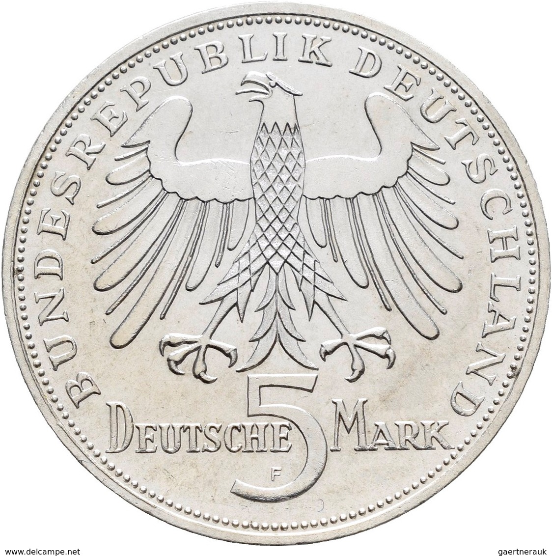 Bundesrepublik Deutschland 1948-2001: 5 DM 1955 F, Friedrich Schiller, Jaeger 389, Feine Kratzer, Se - Autres & Non Classés