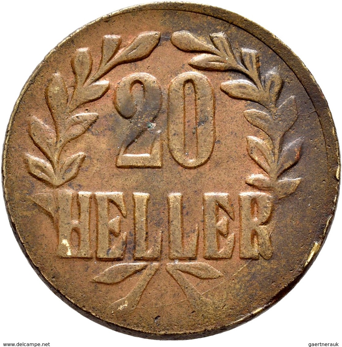 Deutsch-Ostafrika: 20 Heller 1916 T, Tabora, Notmünze Aus Bronze, Jaeger 725c, Sehr Schön. - Duits-Oost-Afrika