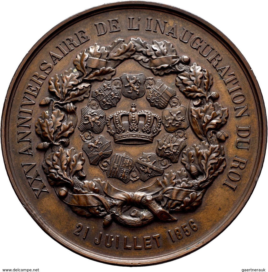 Medaillen Alle Welt: Belgien, Leopold I. 1830-1865: Bronzemedaille 1856, Von L. Wiener, Auf Sein 25j - Non Classés