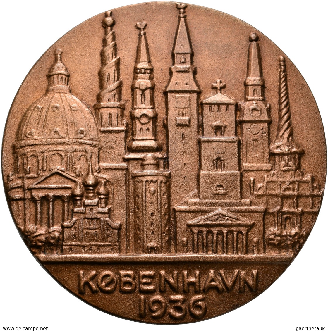 Medaillen Alle Welt: Dänemark, Kopenhagen: Lot 2 Medaillen: Bronzegußmedaille 1936 Von W.P. Larsen ( - Non Classés