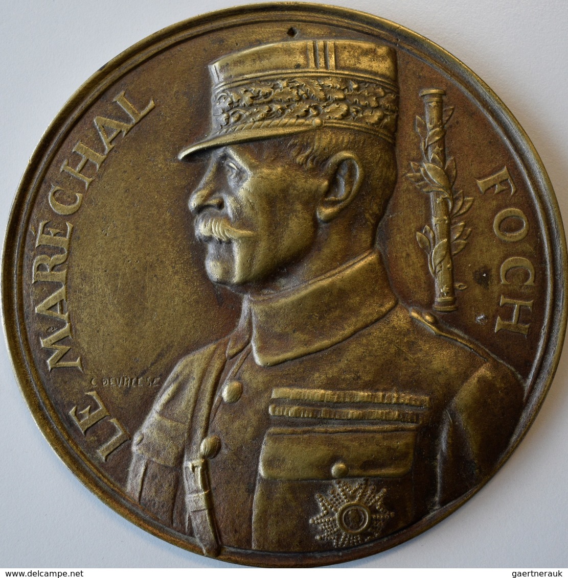 Medaillen Alle Welt: Frankreich/Belgien:Bronzemedaille (Hohlguß) O.J. Von C. Devreese, Auf Maréchal - Zonder Classificatie