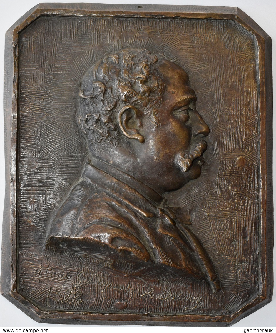 Medaillen Alle Welt: Frankreich: Große Hochrelief - Bronzegussplakette 1892,signiert E. Gruet JNE, F - Non Classés