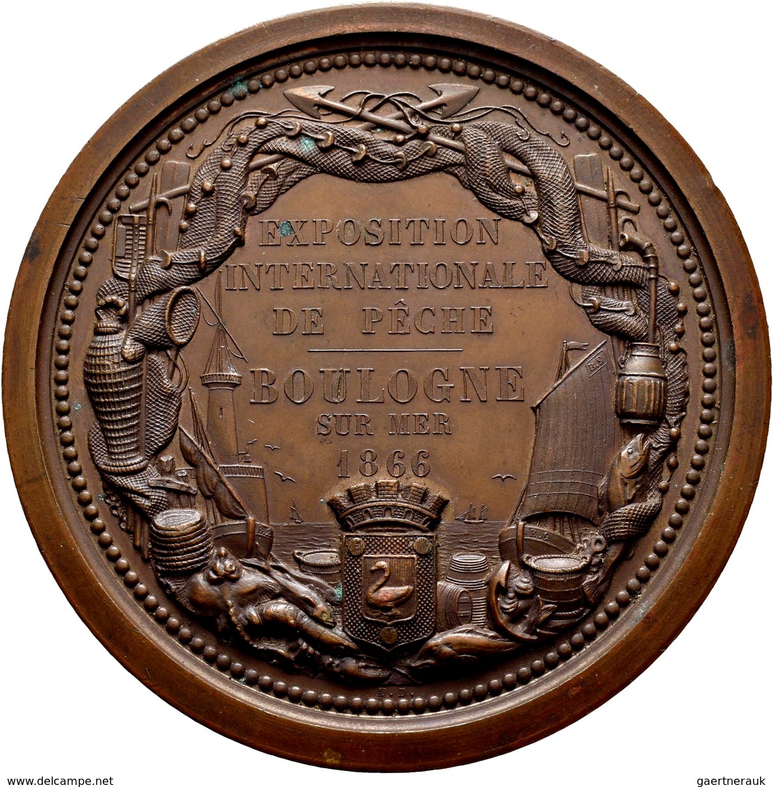 Medaillen Alle Welt: Frankreich: Napoleon III. 1852-1870: Bronzemedaille 1866 V. Dubois, Auf Die Int - Non Classés