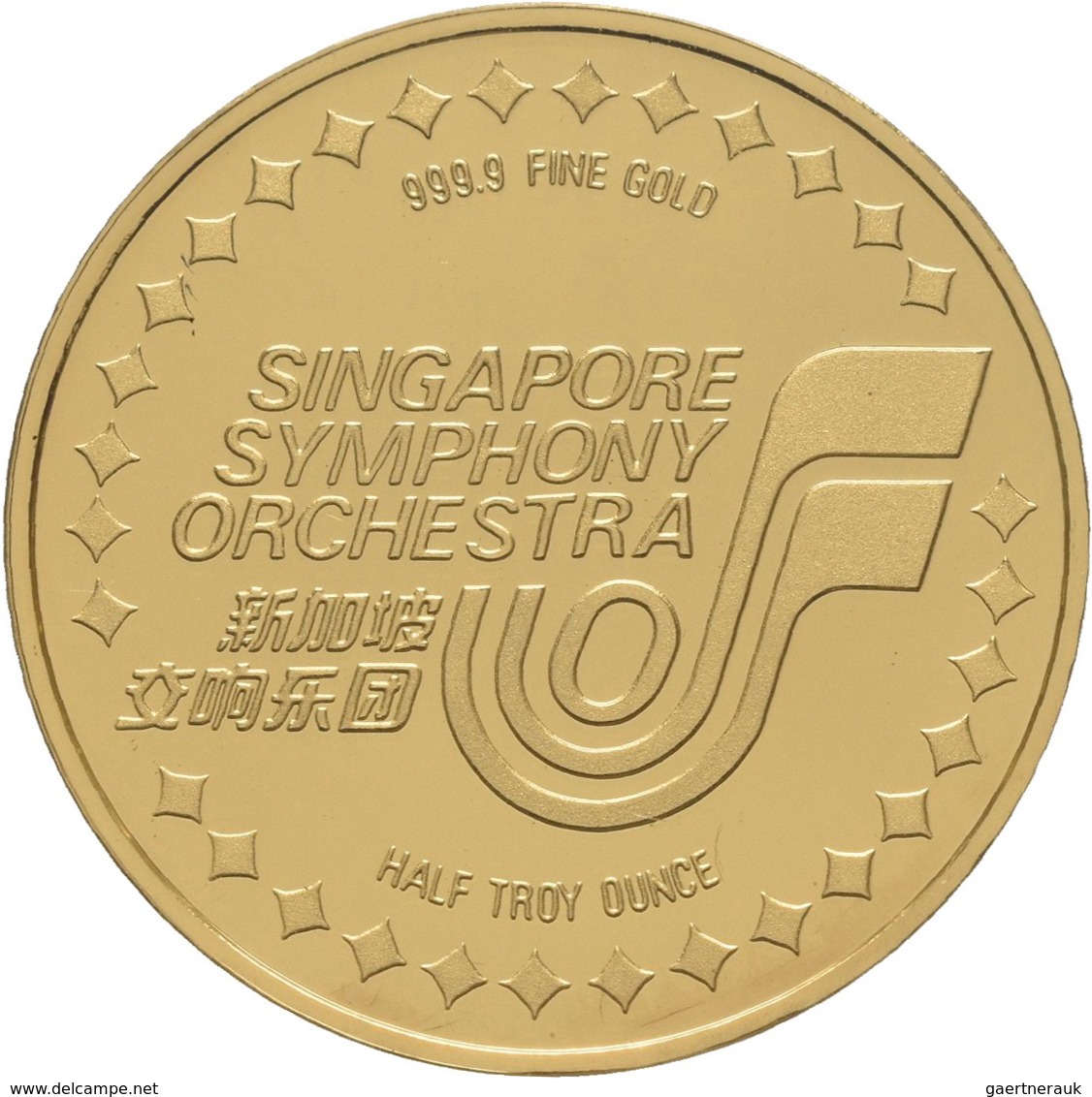 Medaillen Alle Welt: Singapur: Goldmedaille 1981, VICTORIA MEMORIAL HALL, Gold 999,9, 27,89 Mm, 15,5 - Non Classés