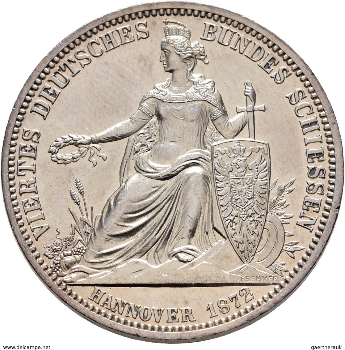 Medaillen Deutschland: 4. Deutsches Bundes-Schießen 1872 In Hannover: Lot 2 Medaillen; Feinsilbermed - Autres & Non Classés