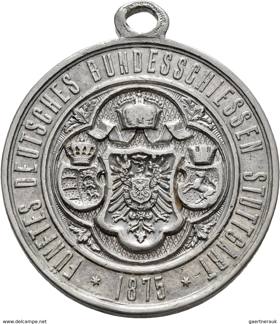 Medaillen Deutschland: 5. Deutsches Bundes-Schießen 1875 In Stuttgart: Lot 2 Medaillen; Silbermedail - Sonstige & Ohne Zuordnung