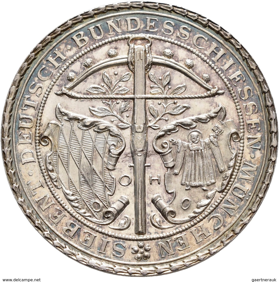 Medaillen Deutschland: 7. Deutsches Bundes-Schießen 1881 In München: Silbermedaille 1881 Von O. Hupp - Andere & Zonder Classificatie